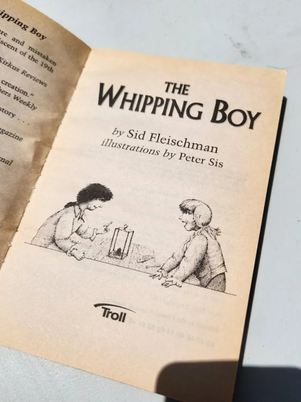 The Whipping Boy by Sid Fleischman Book Literature Non-Fiction Novel  ISBN 97808